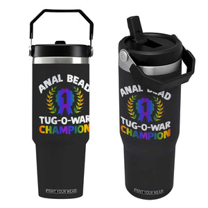 Anal Bead Tug O War Champion Funny Offensive Flip Straw Tumbler Inappropriate Adult Humor Rainbow TS02 One Size: 30 oz Black Print Your Wear