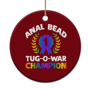 Anal Bead Tug O War Champion Funny Offensive Ceramic Ornament Inappropriate Adult Humor Rainbow TS02 1pc Red Print Your Wear