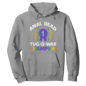 Anal Bead Tug O War Champion Funny Offensive Hoodie Inappropriate Adult Humor Rainbow TS02 Sport Gray Print Your Wear