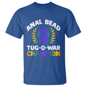 Anal Bead Tug O War Champion Funny Offensive T Shirt Inappropriate Adult Humor Rainbow TS02 Royal Blue Print Your Wear