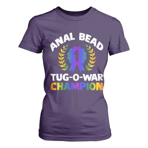 Anal Bead Tug O War Champion Funny Offensive T Shirt For Women Inappropriate Adult Humor Rainbow TS02 Purple Print Your Wear