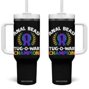 Anal Bead Tug O War Champion Funny Offensive Tumbler With Handle Inappropriate Adult Humor Rainbow TS02 One Size: 40 oz Black Print Your Wear