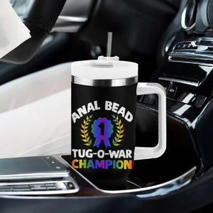 Anal Bead Tug O War Champion Funny Offensive Tumbler With Handle Inappropriate Adult Humor Rainbow TS02 Print Your Wear