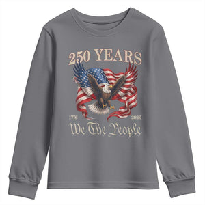 250 Years of Liberty American Semiquincentennial Youth Sweatshirt We The People Patriotic Eagle Heritage 1776 2026 TS02 Charcoal Print Your Wear