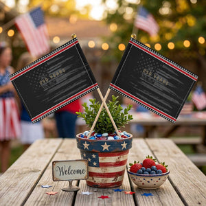 250 Years of Freedom American Flag Vintage Patriotic Handheld Flag 1776-2026 We The People Patriotic Heritage TS02 Distressed 8.2" × 5.5" Black Red Print Your Wear