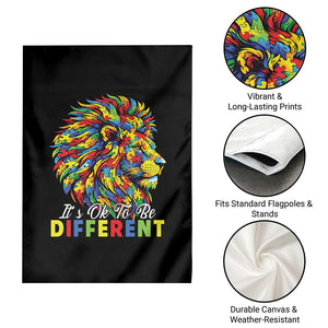 Colorful Autism Acceptance Lion Garden Flag It Is Ok To Be Different Courageous Neurodiversity Support TS02 Print Your Wear