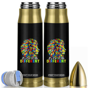 Colorful Autism Acceptance Lion Bullet Tumbler It Is Ok To Be Different Courageous Neurodiversity Support TS02 Black Print Your Wear