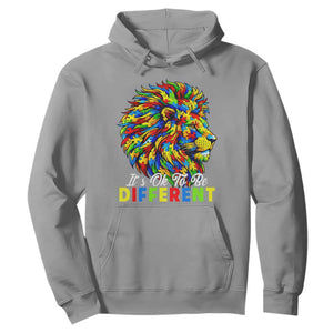 Colorful Autism Acceptance Lion Hoodie It Is Ok To Be Different Courageous Neurodiversity Support TS02 Sport Gray Print Your Wear