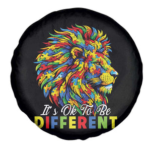 Colorful Autism Acceptance Lion Spare Tire Cover It Is Ok To Be Different Courageous Neurodiversity Support TS02 Print Your Wear