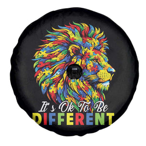Colorful Autism Acceptance Lion Spare Tire Cover It Is Ok To Be Different Courageous Neurodiversity Support TS02 Print Your Wear