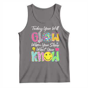 Motivational Test Day Glow Tank Top Today You Will Glow When You Show What You Know TS02 Deep Heather Print Your Wear