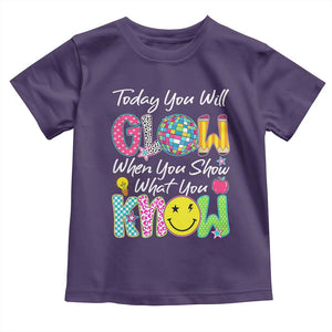 Motivational Test Day Glow Toddler T Shirt Today You Will Glow When You Show What You Know TS02 Purple Print Your Wear