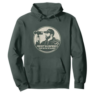 Rest In Speed Thank You For The Memories Hoodie Automotive Media Legend Memorial Tribute TS02 Dark Forest Green Print Your Wear