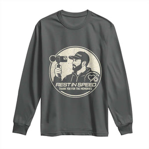 Rest In Speed Thank You For The Memories Long Sleeve Shirt Automotive Media Legend Memorial Tribute TS02 Dark Heather Print Your Wear