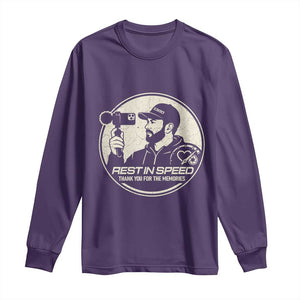Rest In Speed Thank You For The Memories Long Sleeve Shirt Automotive Media Legend Memorial Tribute TS02 Purple Print Your Wear