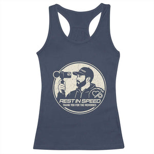 Rest In Speed Thank You For The Memories Racerback Tank Top Automotive Media Legend Memorial Tribute TS02 Navy Print Your Wear