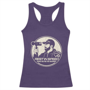 Rest In Speed Thank You For The Memories Racerback Tank Top Automotive Media Legend Memorial Tribute TS02 Purple Print Your Wear