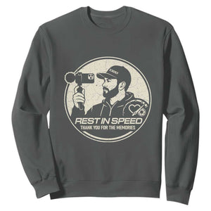 Rest In Speed Thank You For The Memories Sweatshirt Automotive Media Legend Memorial Tribute TS02 Dark Heather Print Your Wear