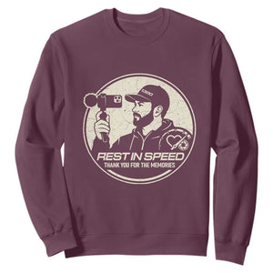 Rest In Speed Thank You For The Memories Sweatshirt Automotive Media Legend Memorial Tribute TS02 Maroon Print Your Wear