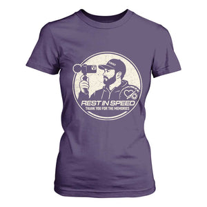 Rest In Speed Thank You For The Memories T Shirt For Women Automotive Media Legend Memorial Tribute TS02 Purple Print Your Wear
