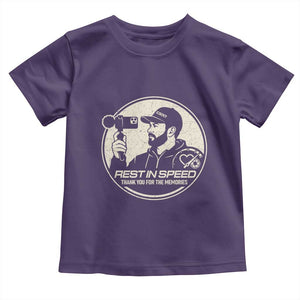 Rest In Speed Thank You For The Memories Toddler T Shirt Automotive Media Legend Memorial Tribute TS02 Purple Print Your Wear