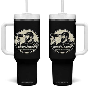 Rest In Speed Thank You For The Memories Tumbler With Handle Automotive Media Legend Memorial Tribute TS02 One Size: 40 oz Black Print Your Wear