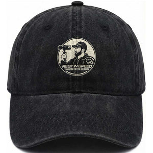 Rest In Speed Thank You For The Memories Washed Cotton Baseball Cap Automotive Media Legend Memorial Tribute TS02 Print Your Wear