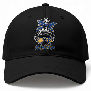 Lets Go Hockey Mom Baseball Cap Buffalo Messy Bun Sunglasses Sports Fan TS02 Print Your Wear