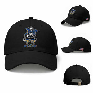Lets Go Hockey Mom Baseball Cap Buffalo Messy Bun Sunglasses Sports Fan TS02 Baseball Cap Universal Fit Black Print Your Wear