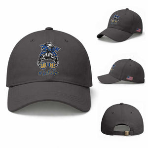 Lets Go Hockey Mom Baseball Cap Buffalo Messy Bun Sunglasses Sports Fan TS02 Baseball Cap Universal Fit Dark Gray Print Your Wear