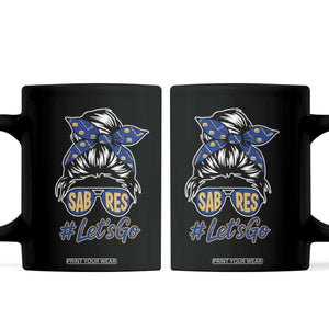 Lets Go Hockey Mom Coffee Mug Buffalo Messy Bun Sunglasses Sports Fan TS02 Black Print Your Wear