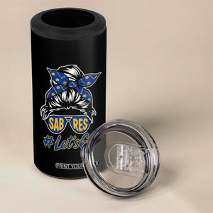 Lets Go Hockey Mom 4 in 1 Can Cooler Tumbler Buffalo Messy Bun Sunglasses Sports Fan TS02 Print Your Wear