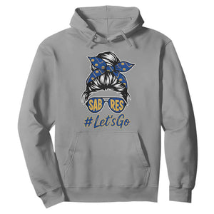 Lets Go Hockey Mom Hoodie Buffalo Messy Bun Sunglasses Sports Fan TS02 Sport Gray Print Your Wear