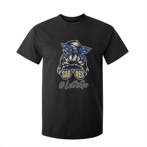 Lets Go Hockey Mom T Shirt For Kid Buffalo Messy Bun Sunglasses Sports Fan TS02 Black Print Your Wear