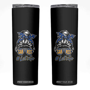Lets Go Hockey Mom Skinny Tumbler Buffalo Messy Bun Sunglasses Sports Fan TS02 Black Print Your Wear