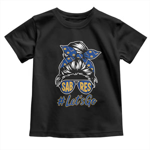 Lets Go Hockey Mom Toddler T Shirt Buffalo Messy Bun Sunglasses Sports Fan TS02 Black Print Your Wear