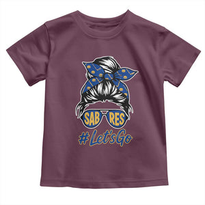 Lets Go Hockey Mom Toddler T Shirt Buffalo Messy Bun Sunglasses Sports Fan TS02 Maroon Print Your Wear
