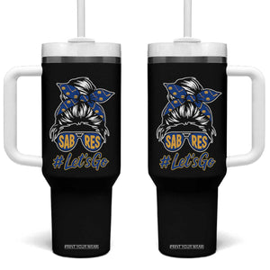 Lets Go Hockey Mom Tumbler With Handle Buffalo Messy Bun Sunglasses Sports Fan TS02 One Size: 40 oz Black Print Your Wear