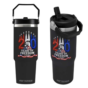 250 Years of Freedom Abraham Lincoln Patriotic Flip Straw Tumbler US Fighter Jets Red White and Blue 1776 to 2026 Semiquincentennial TS02 One Size: 30 oz Black Print Your Wear