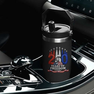 250 Years of Freedom Abraham Lincoln Patriotic Flip Straw Tumbler US Fighter Jets Red White and Blue 1776 to 2026 Semiquincentennial TS02 Print Your Wear