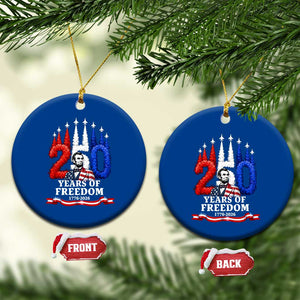 250 Years of Freedom Abraham Lincoln Patriotic Ceramic Ornament US Fighter Jets Red White and Blue 1776 to 2026 Semiquincentennial TS02 1pc Blue Print Your Wear