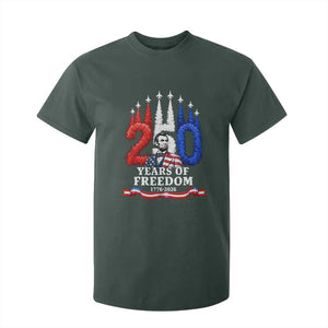 250 Years of Freedom Abraham Lincoln Patriotic T Shirt For Kid US Fighter Jets Red White and Blue 1776 to 2026 Semiquincentennial TS02 Dark Forest Green Print Your Wear
