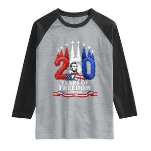 250 Years of Freedom Abraham Lincoln Patriotic Raglan Shirt US Fighter Jets Red White and Blue 1776 to 2026 Semiquincentennial TS02 Heather Gray Black Print Your Wear