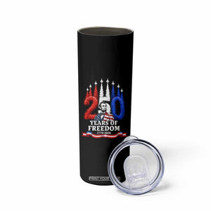 250 Years of Freedom Abraham Lincoln Patriotic Skinny Tumbler US Fighter Jets Red White and Blue 1776 to 2026 Semiquincentennial TS02 Print Your Wear