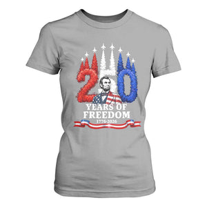 250 Years of Freedom Abraham Lincoln Patriotic T Shirt For Women US Fighter Jets Red White and Blue 1776 to 2026 Semiquincentennial TS02 Sport Gray Print Your Wear
