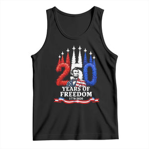 250 Years of Freedom Abraham Lincoln Patriotic Tank Top US Fighter Jets Red White and Blue 1776 to 2026 Semiquincentennial TS02 Black Print Your Wear
