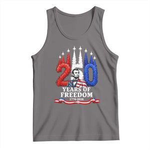 250 Years of Freedom Abraham Lincoln Patriotic Tank Top US Fighter Jets Red White and Blue 1776 to 2026 Semiquincentennial TS02 Deep Heather Print Your Wear