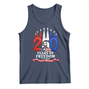 250 Years of Freedom Abraham Lincoln Patriotic Tank Top US Fighter Jets Red White and Blue 1776 to 2026 Semiquincentennial TS02 Navy Print Your Wear