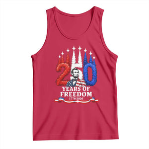 250 Years of Freedom Abraham Lincoln Patriotic Tank Top US Fighter Jets Red White and Blue 1776 to 2026 Semiquincentennial TS02 Red Print Your Wear
