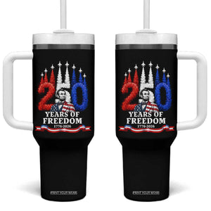 250 Years of Freedom Abraham Lincoln Patriotic Tumbler With Handle US Fighter Jets Red White and Blue 1776 to 2026 Semiquincentennial TS02 One Size: 40 oz Black Print Your Wear